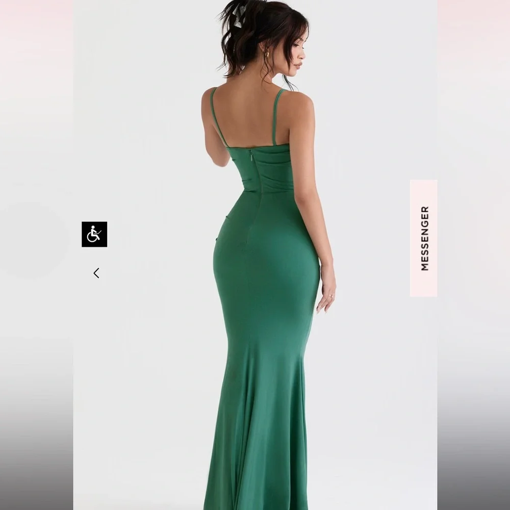 HOUSE OF CB- MILENA FOREST GREEN CORSET MAXI DRESS - Picture 6 of 10